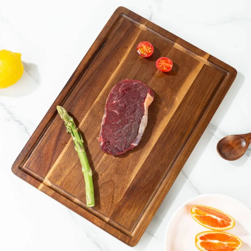 Home Cooking Usa - เขียงไม้ 3 ชิ้น พร้อมร่องสำหรับน้ำผลไม้ ไม่ทำลายใบมีด ทนทาน