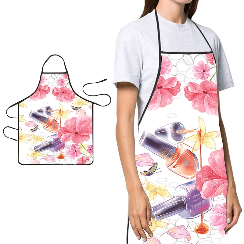 Home Cooking Usa - 〔YS1〕ผ้ากันเปื้อนสำหรับทำเล็บ พิมพ์ลายสวยงาม สำหรับครัวเรือน ผู้หญิง ใช้ทำความสะอาดบ้าน ทำอาหาร