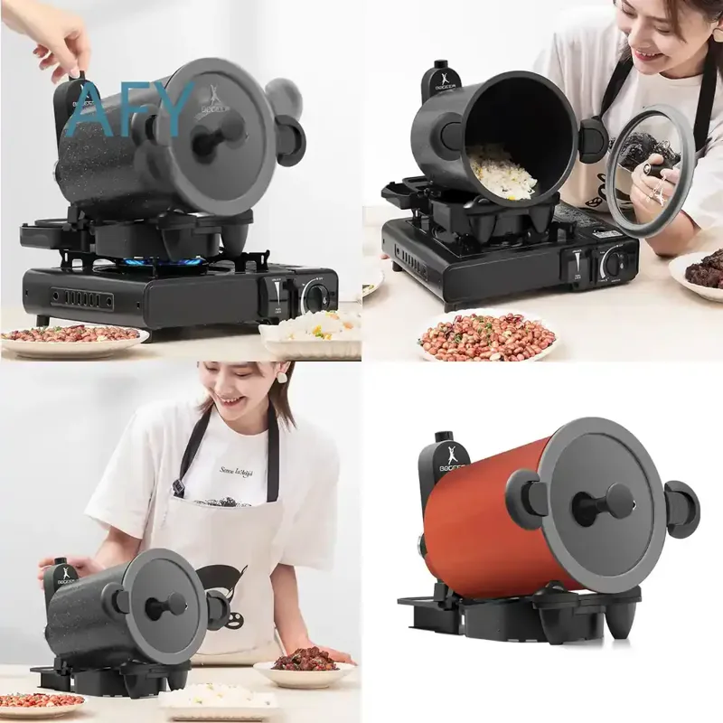 Home Cooking Fried Rice - เครื่องทำอาหารอเนกประสงค์สำหรับใช้ในบ้านและนอกบ้าน 360 ° เครื่องทำข้าวผัดแบบหมุนได้ เครื่องทำก๋วยเตี๋ยวทอด เครื่องย่างบาร์บีคิว