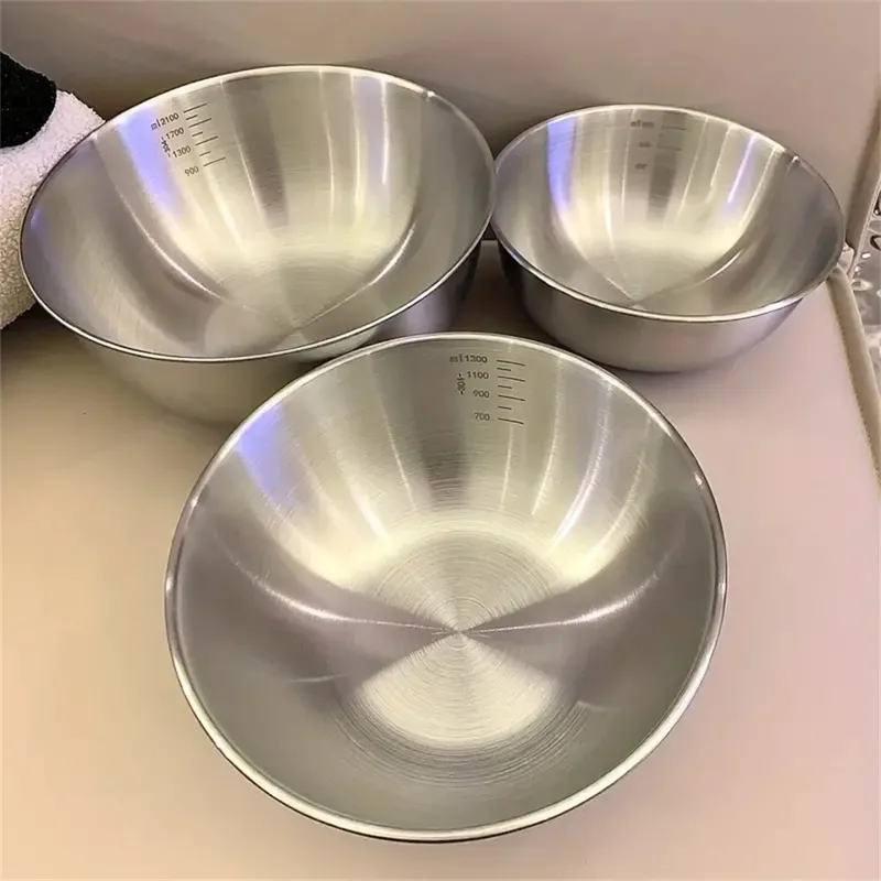 Home Cooking Set - ชุดชามสแตนเลส 1-3 ใบ พร้อมสเกล สำหรับทำอาหาร อบขนม