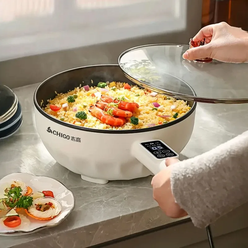 Home Cooking Set - หม้อปรุงอาหารไฟฟ้ามัลติฟังก์ชั่น หม้อทอดไฟฟ้าแบบไม่ติดและหม้อนึ่งสําหรับใช้ในบ้าน หม้อหุงขนาดกะทัดรัด อุปกรณ์ทําอาหารด่วน