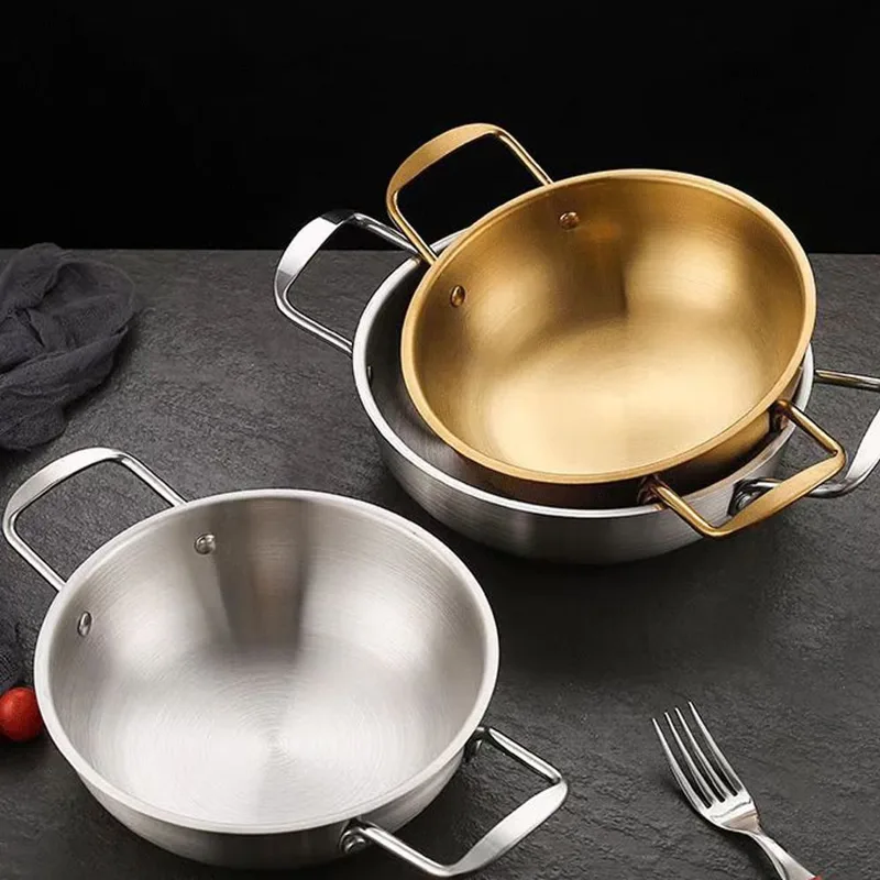 Paella Pan Steel - หม้ออบแห้งหม้อด้ามพร้อมด้ามจับทำจากสแตนเลสสำหรับทำอาหารที่บ้านหม้อข้าวอาหารทะเลจานขนมปิกนิก