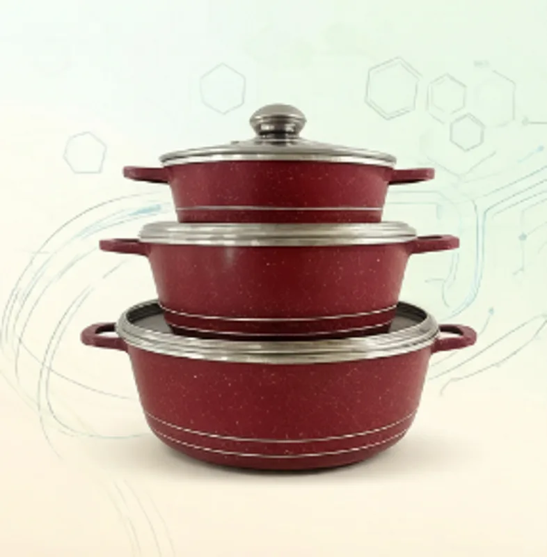 Home Cooking Set - ชุดเครื่องครัว JMZ หม้อและกระทะหินแกรนิต 6 ชิ้น อลูมิเนียมเคลือบสารกันติด