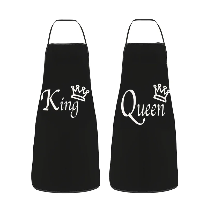 Home Cooking Queen - King & Queen ผ้ากันเปื้อนของขวัญครัวโรแมนติกสําหรับคู่วันวาเลนไทน์ผ้ากันเปื้อนทําอาหารสําหรับผู้ชายและผู้หญิงอุปกรณ์ทําอาหารที่บ้าน