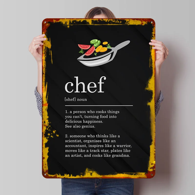โปสเตอร์โลหะลายเชฟตลกๆ สไตล์วิ - Home Cooking Definition บทวิจารณ์และราคา