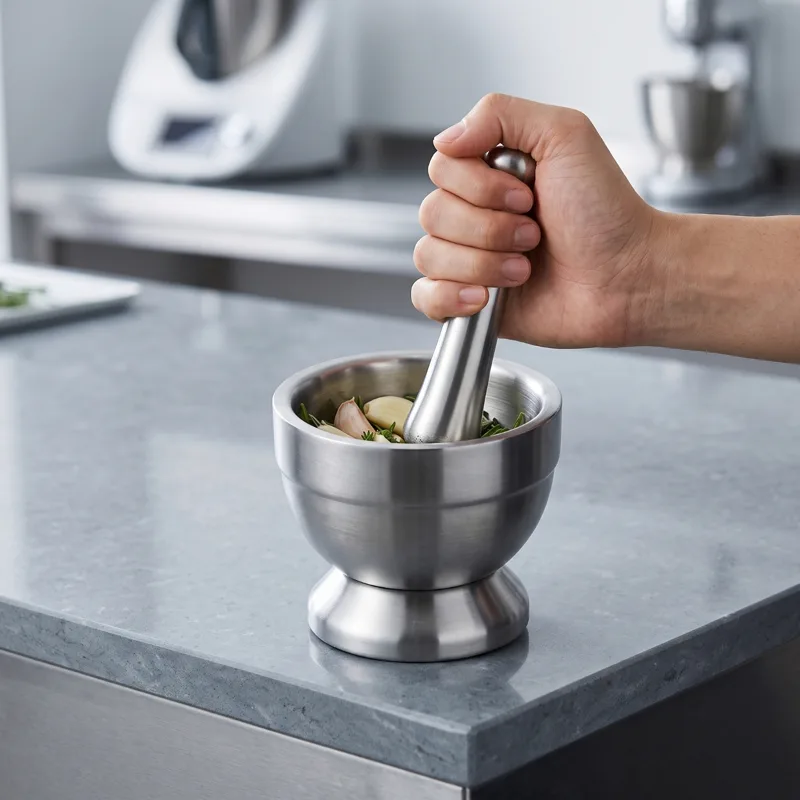 ครกและสากพร้อมฝาปิด ป้องกันการ - Home Cooking Usa บทวิจารณ์และราคา