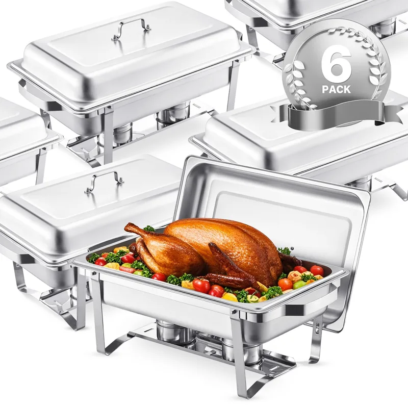 SucceBuy 8 Qt 4/6 Pack Chafing - Paella Pan Steel บทวิจารณ์และราคา